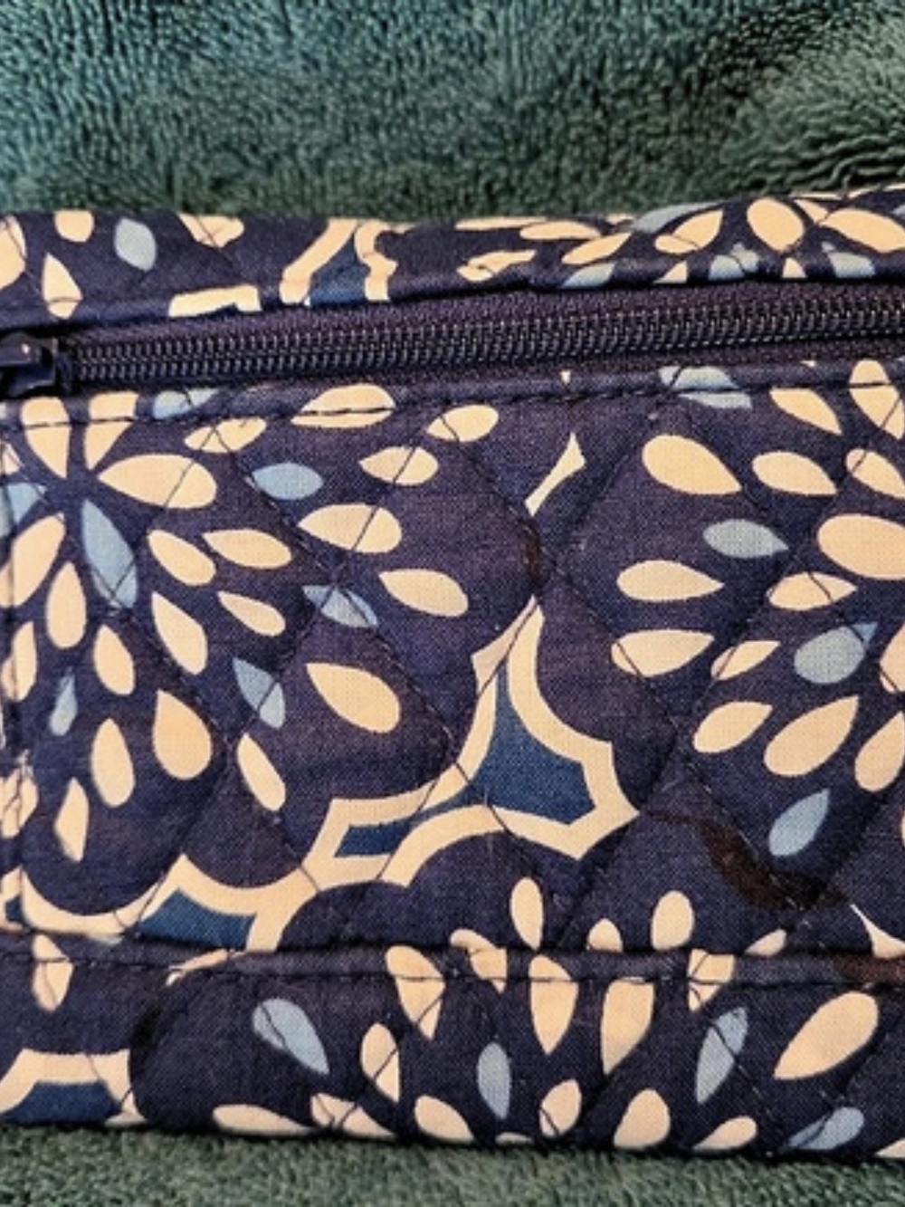 Vera Bradley Floral Cosmetic Bag in Blue & White Wallet